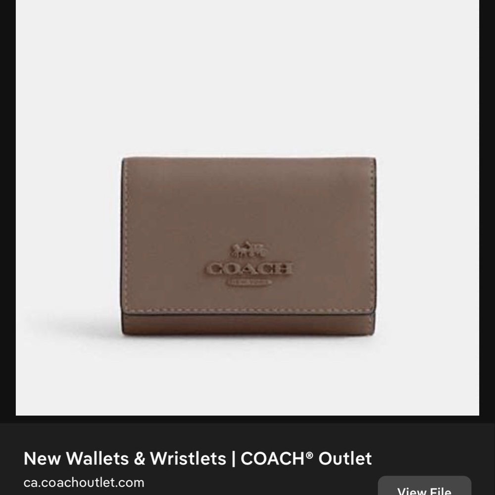 Coach Dark Stone Micro Wallet NWT Tonal Hardware - Picture 3 of 10